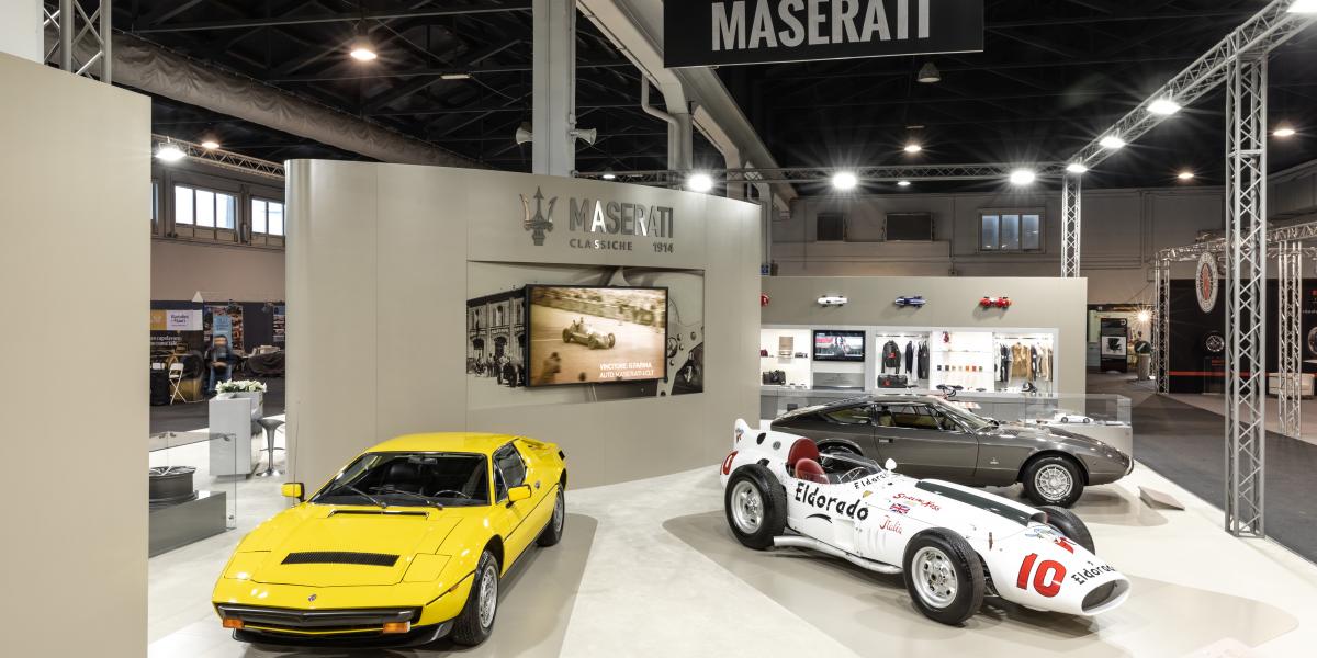 Drie iconische auto’s tentoongesteld door Maserati